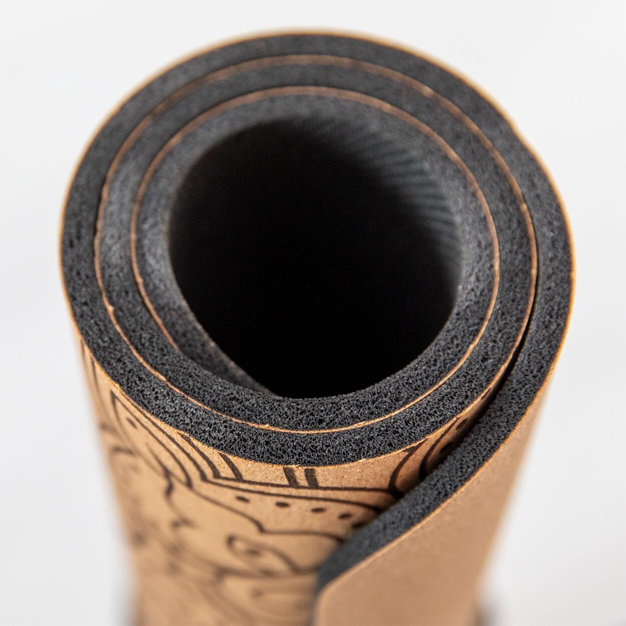 Seitenansicht des Yoga Pads mit 5 mm Naturkautschuk-Dämpfung