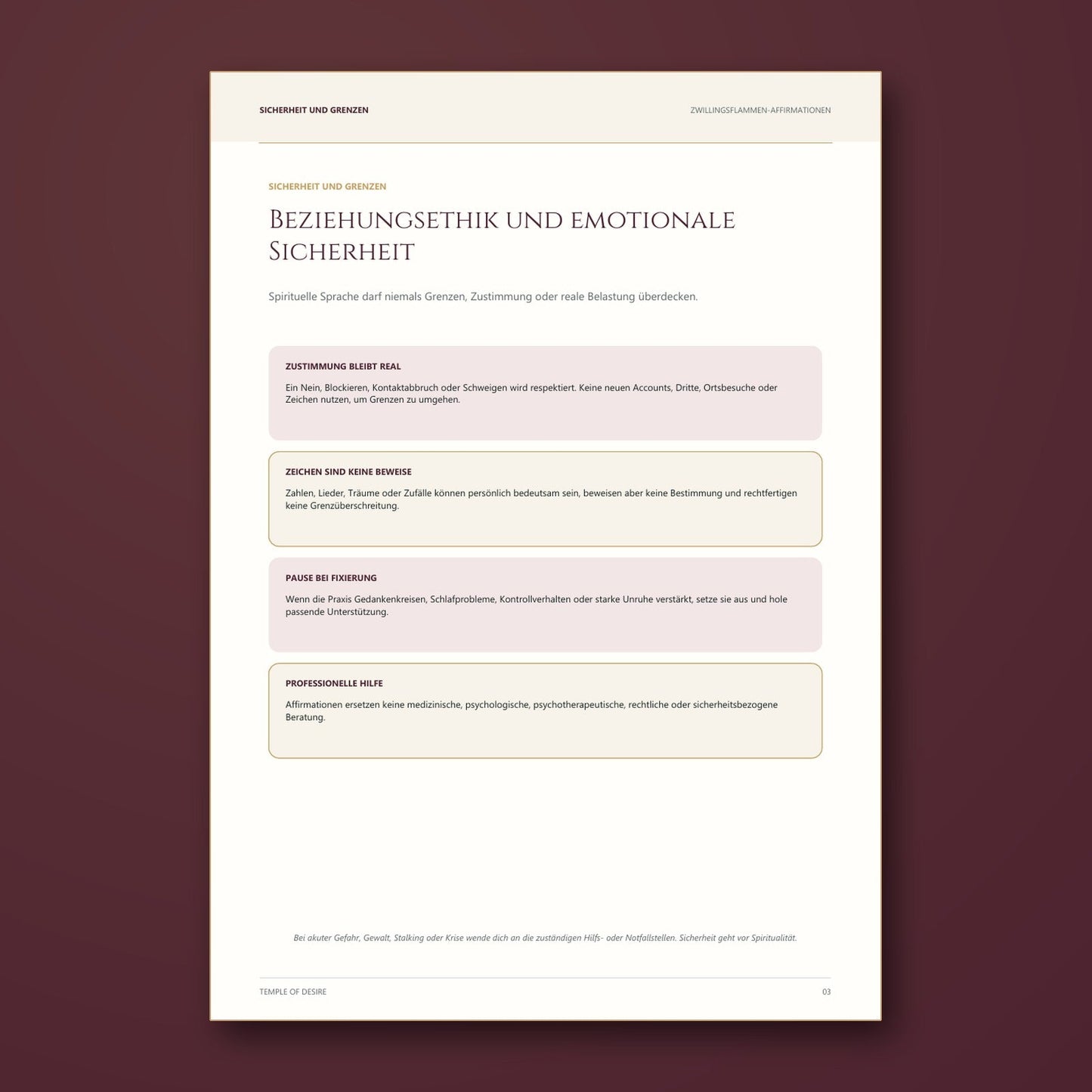 Zwillingsflammen-Affirmationen - Seite zu Beziehungsethik und emotionaler Sicherheit